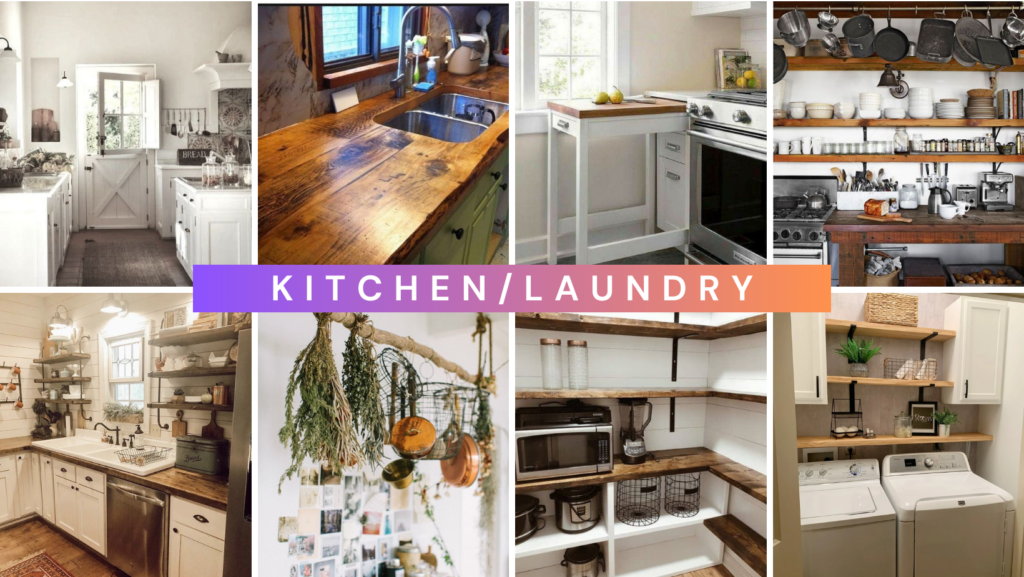 Baron Hill Summer Camp Tiny Home Community Vision Board - Kitchen & Laundry